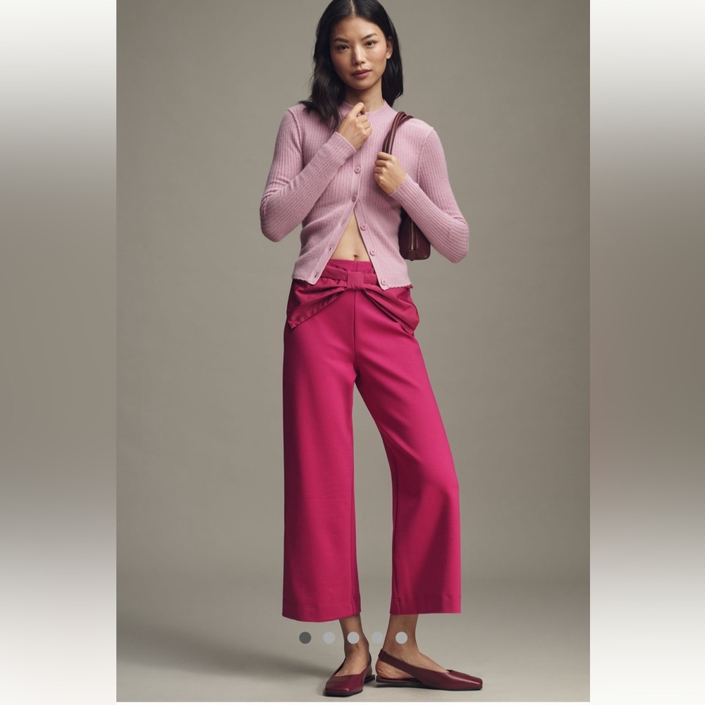 NWT The @merricksart Colette Crop Bow-Waist Pants by Maeve